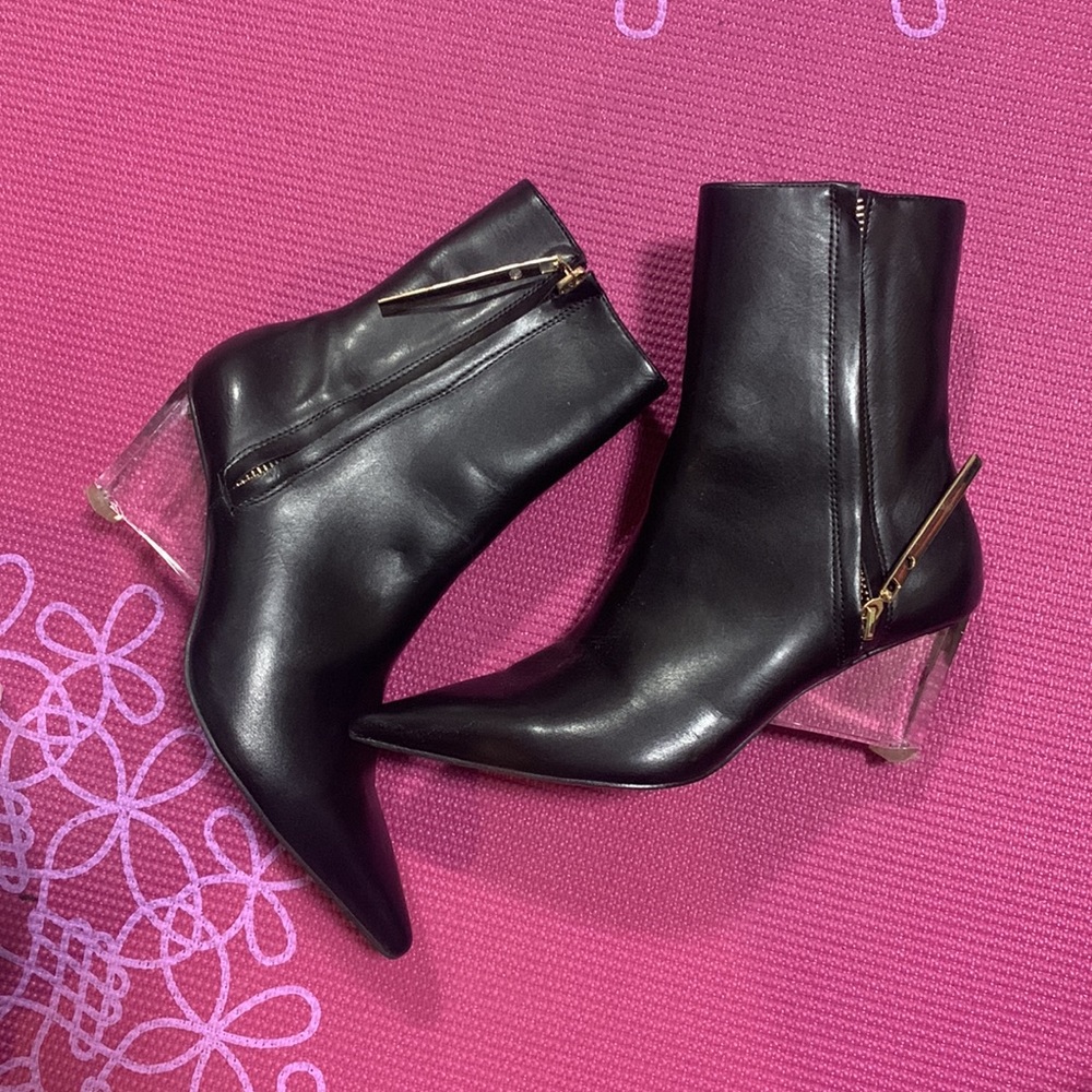 Zara clear heel boots